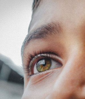 An image of a child's eye. We offer children's eye exams in Okotoks.